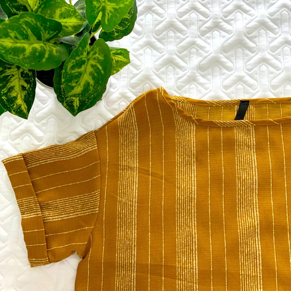 Mustard Yellow Striped Blouse